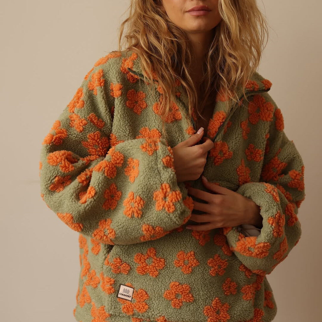Daisy | Chaqueta polar con estampado floral