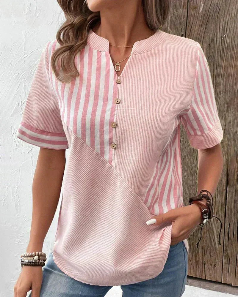 Annabel | Blusa de Manga Corta a Rayas