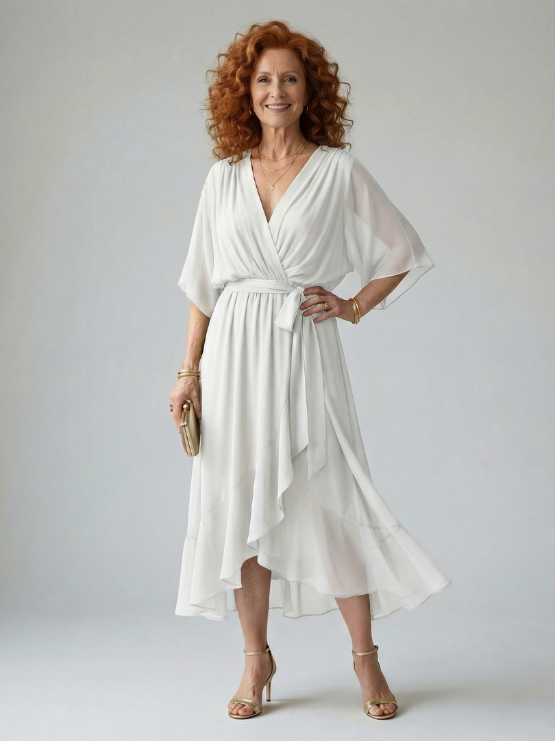 Wilhelmina | Vestido Midi Cruzado Fluido