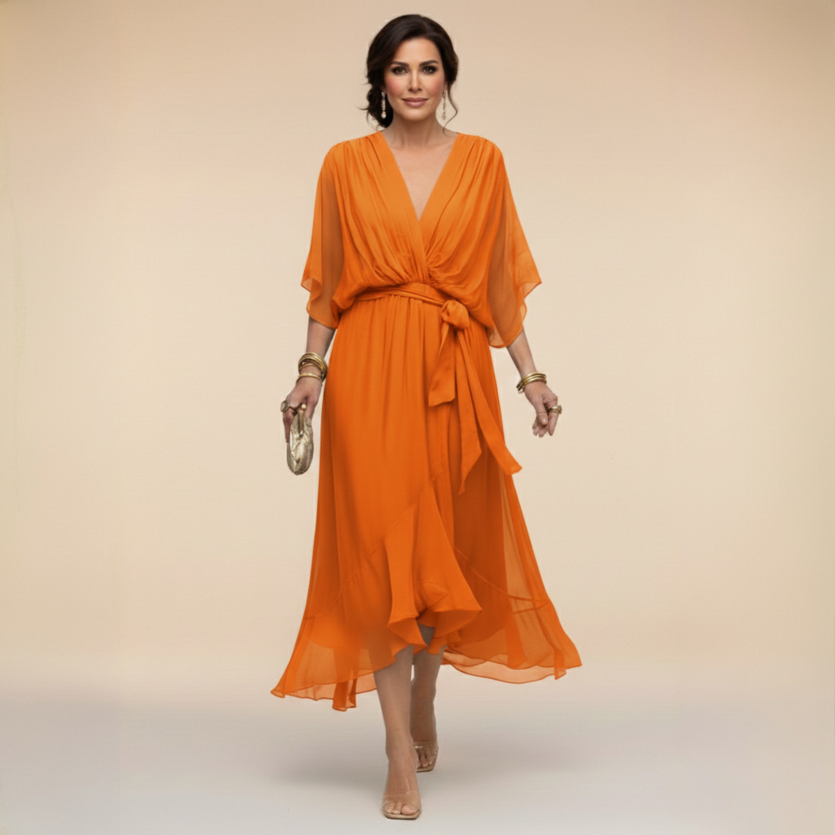 Verity | Vestido midi con escote en V