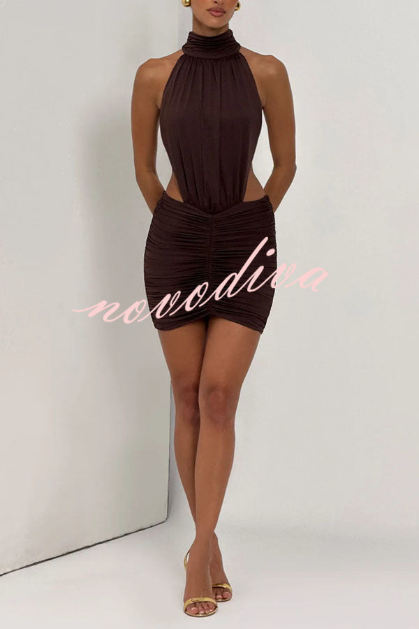 Minivestido Thekla fruncido con aberturas