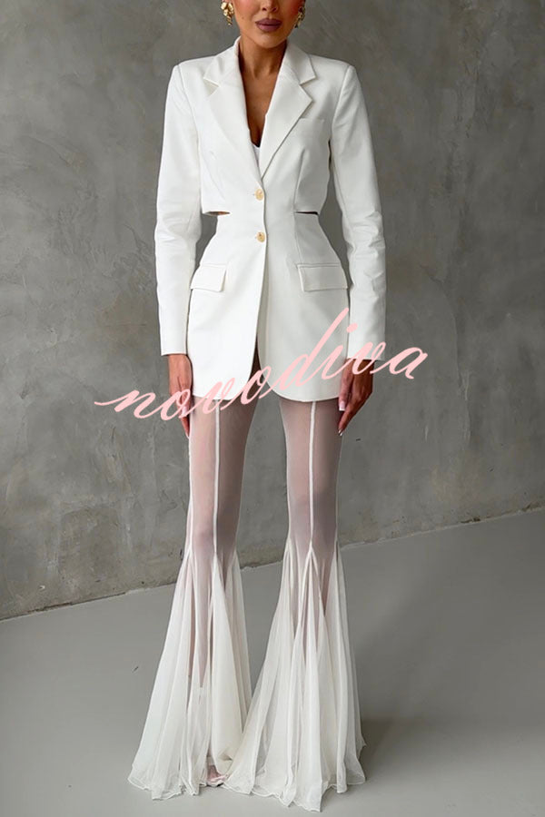 Pantalón elástico sirena Deep Chic de malla con talle alto y cintura elástica