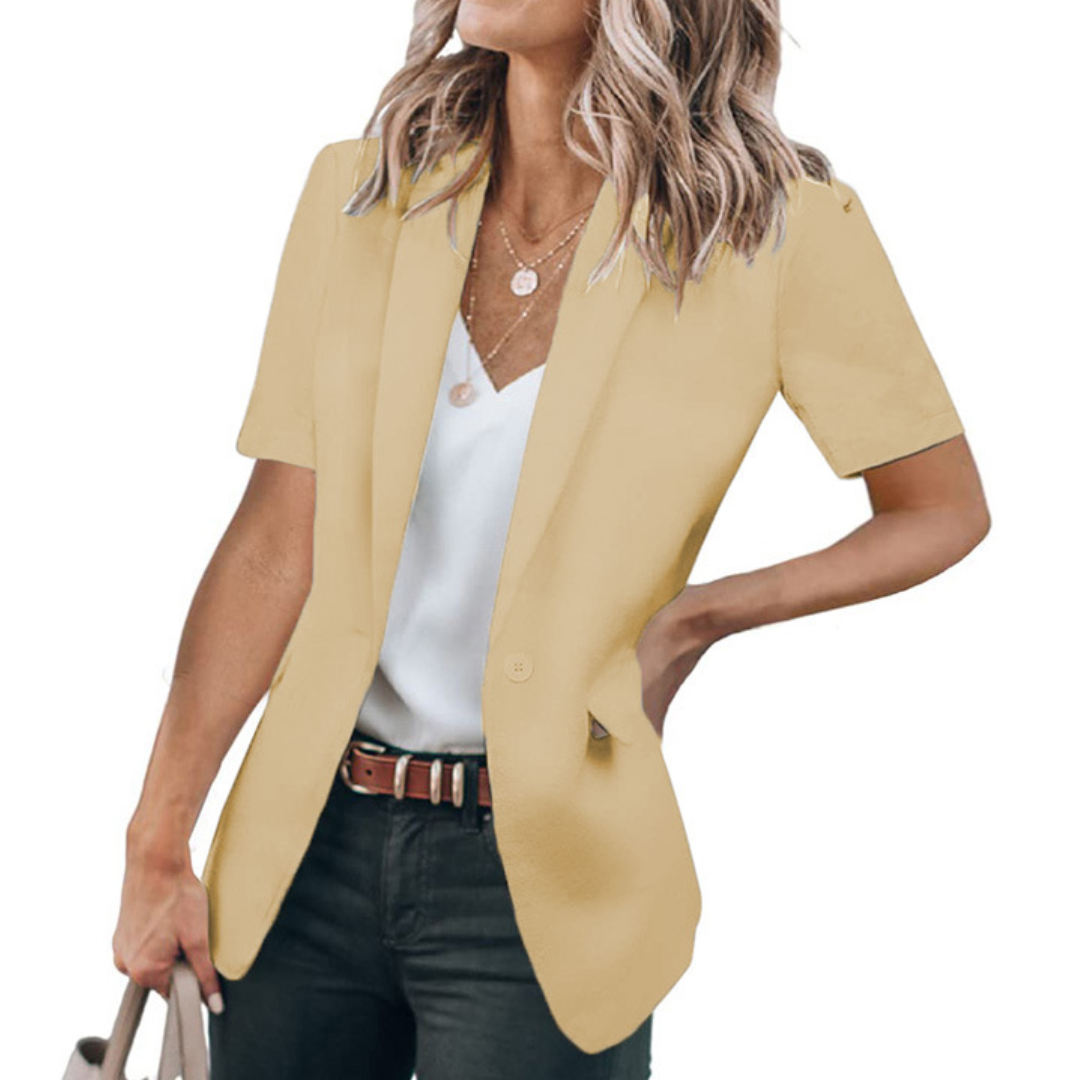 LISANNE™ – Blazer informal de manga corta con acabado cuidado