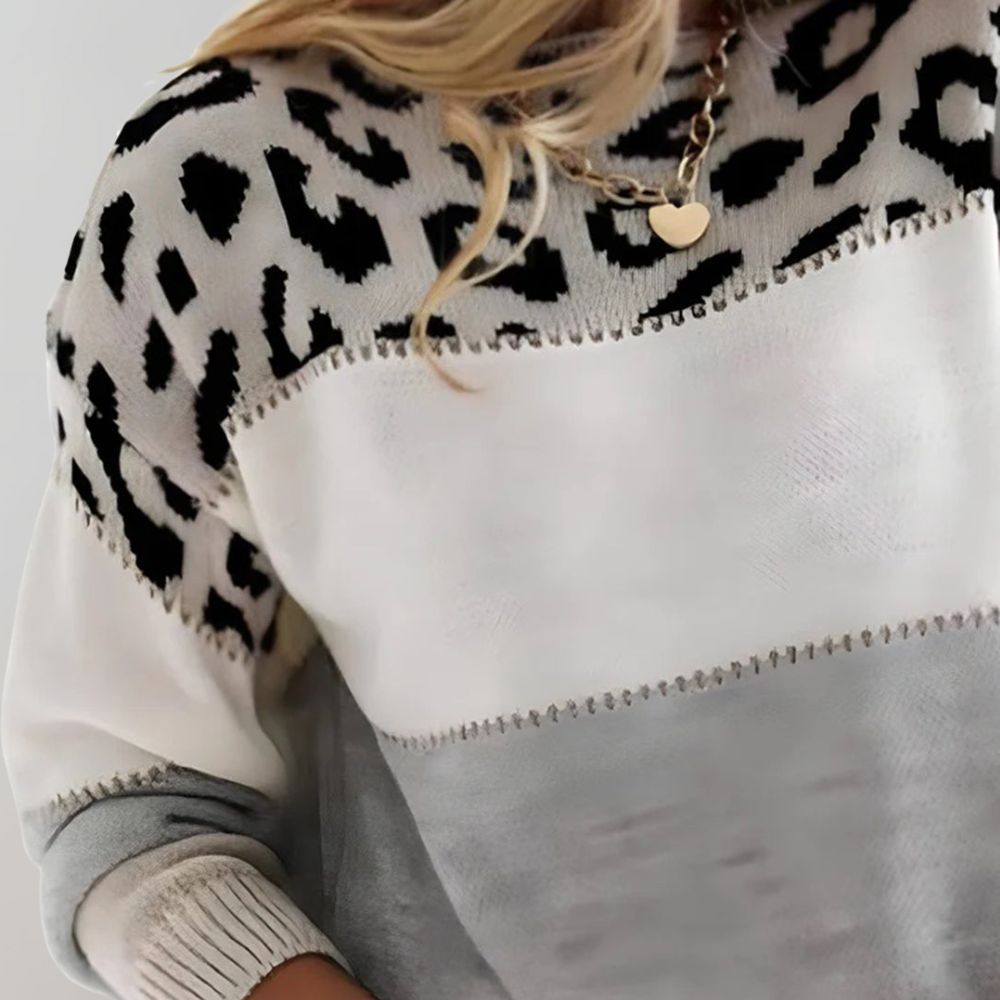 Charlene | Jersey de punto con estampado de leopardo