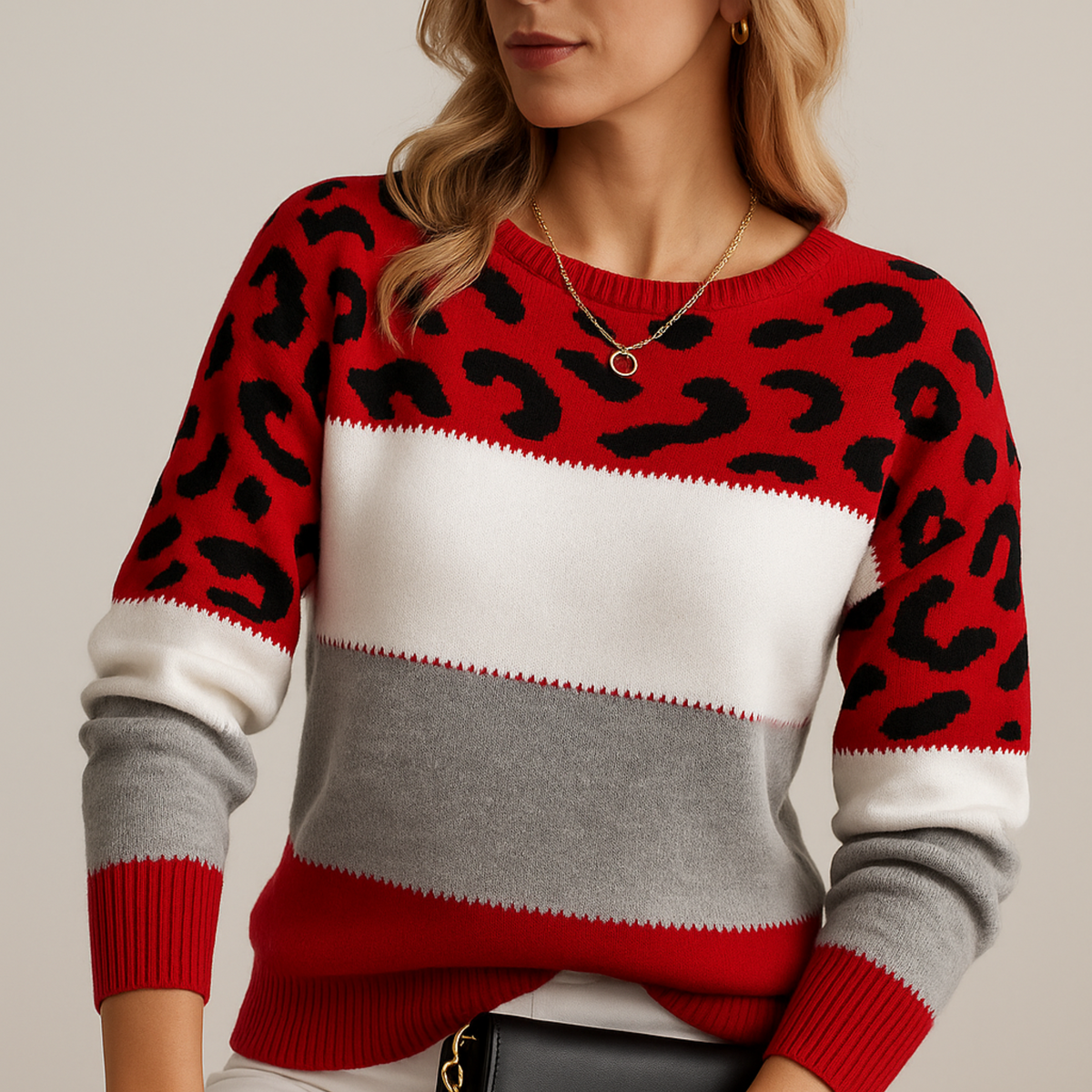 Charlene | Jersey de punto con estampado de leopardo