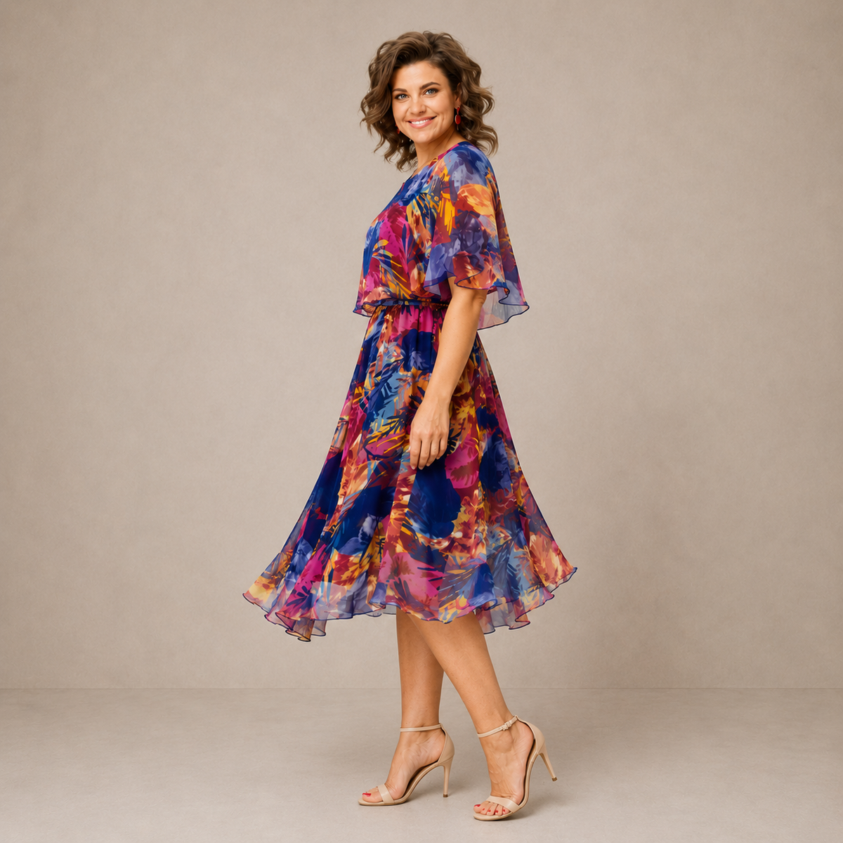 Marianne | Vestido midi floral de colores