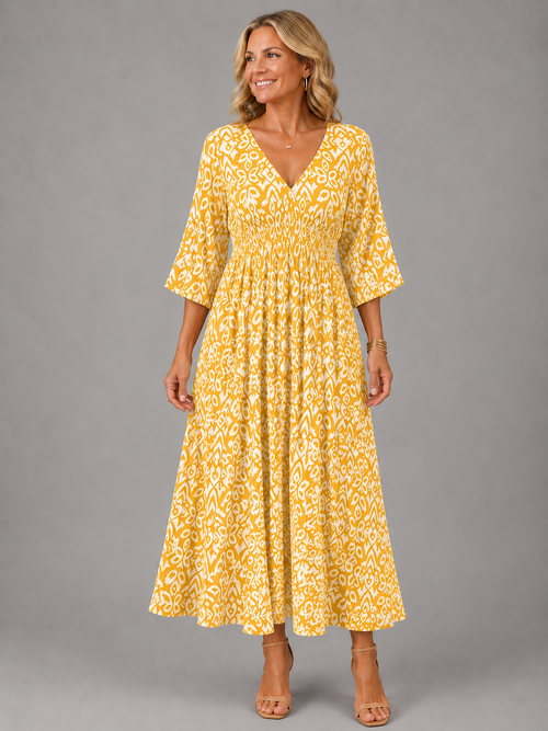 Althea™ | Vestido Midi Fluido Bohemio