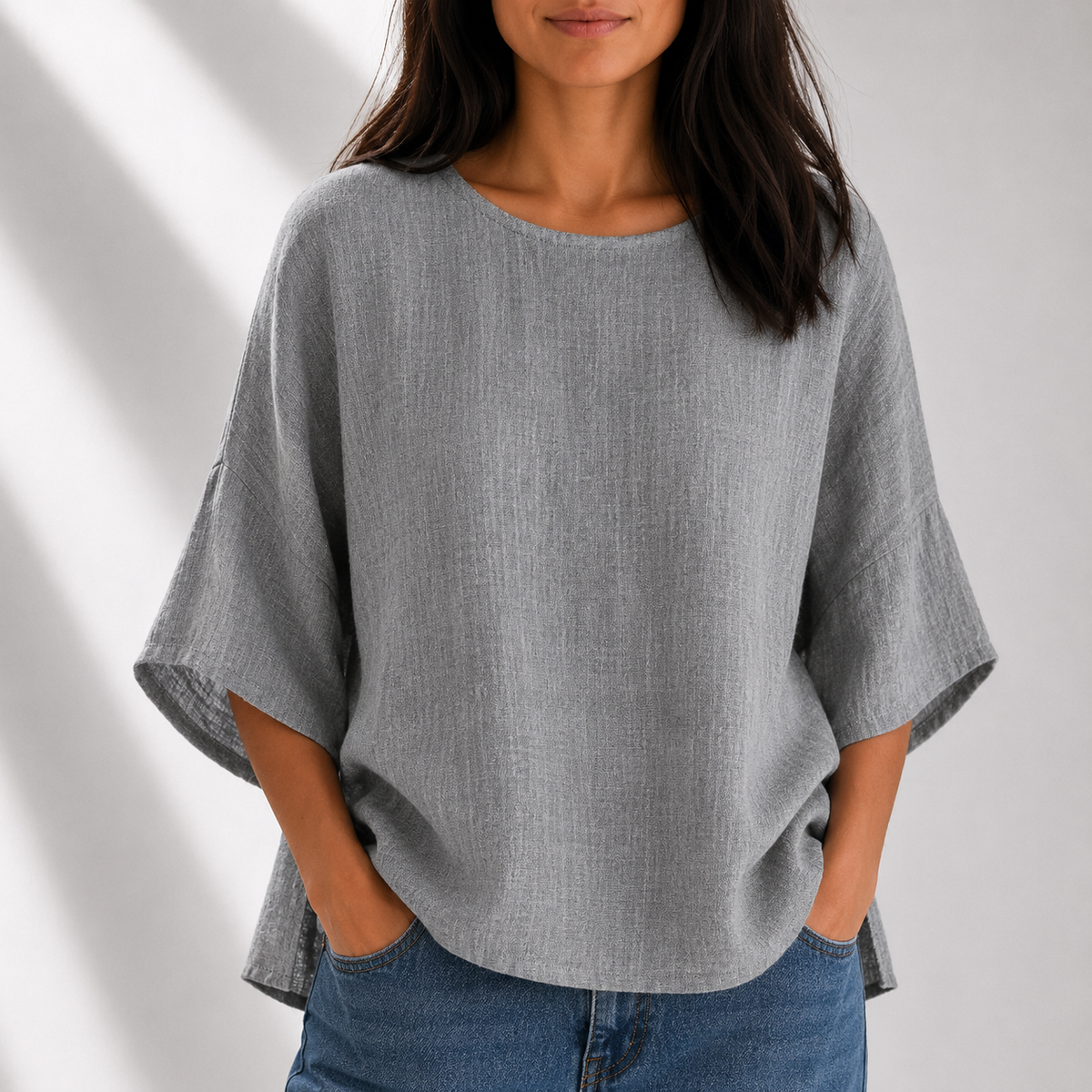 Blusa Emery de algodón y lino