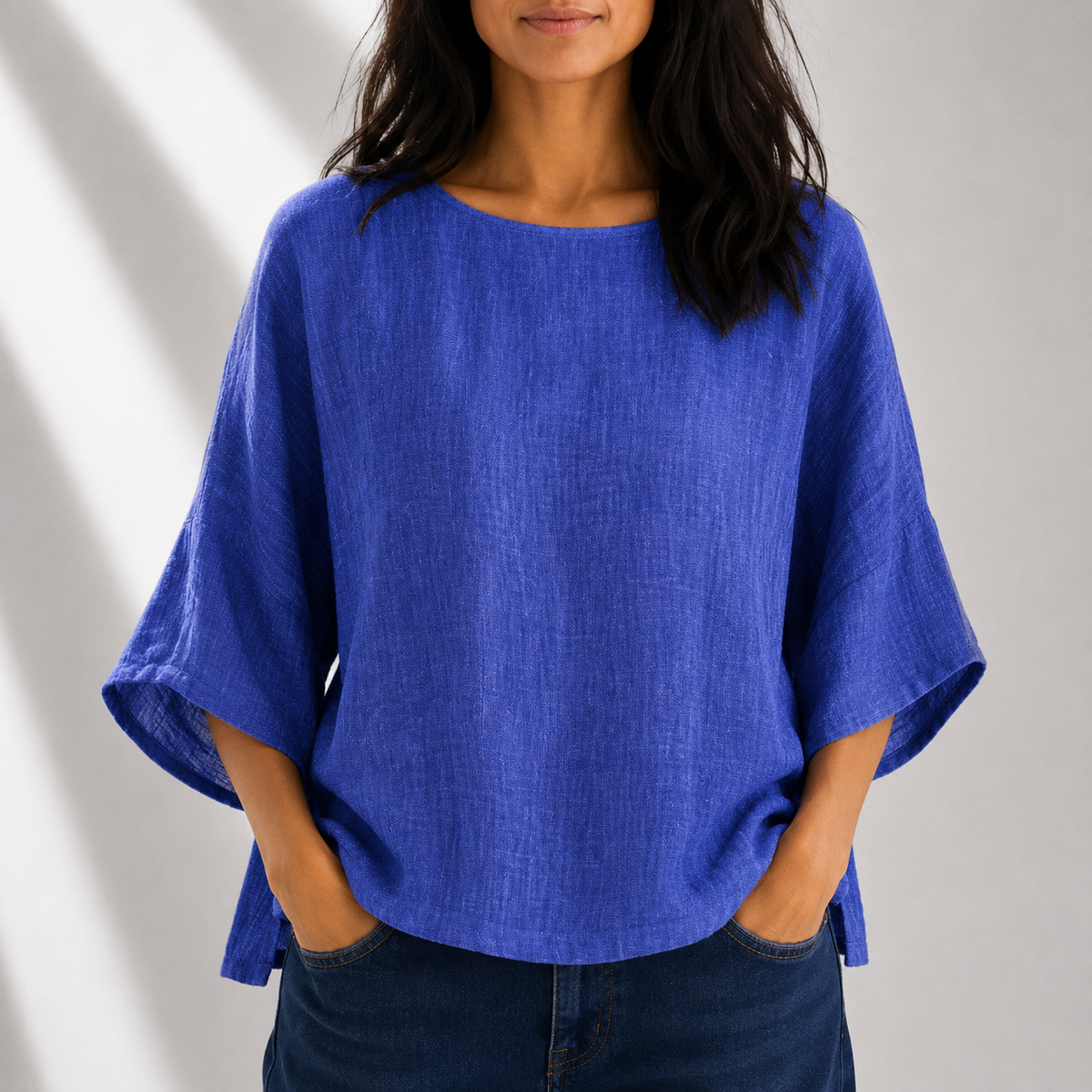 Blusa Emery de algodón y lino
