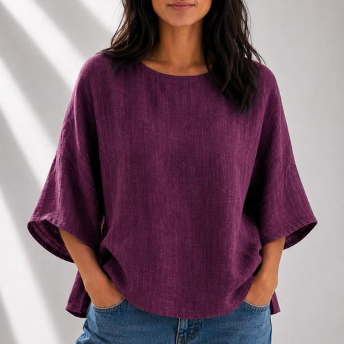 Blusa Emery de algodón y lino