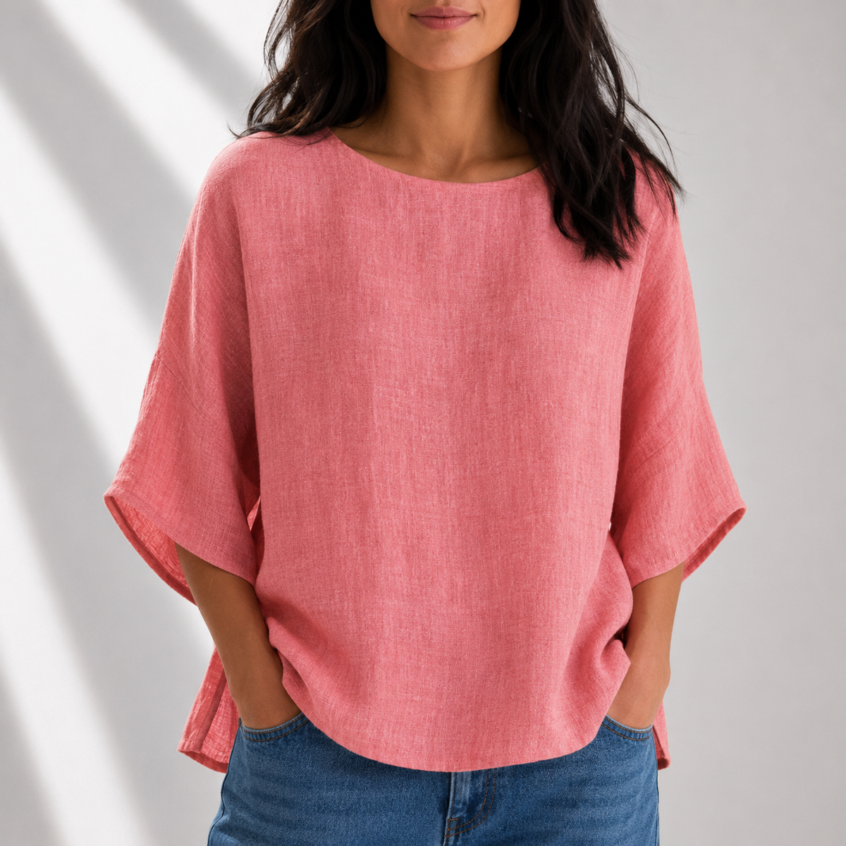 Blusa Emery de algodón y lino