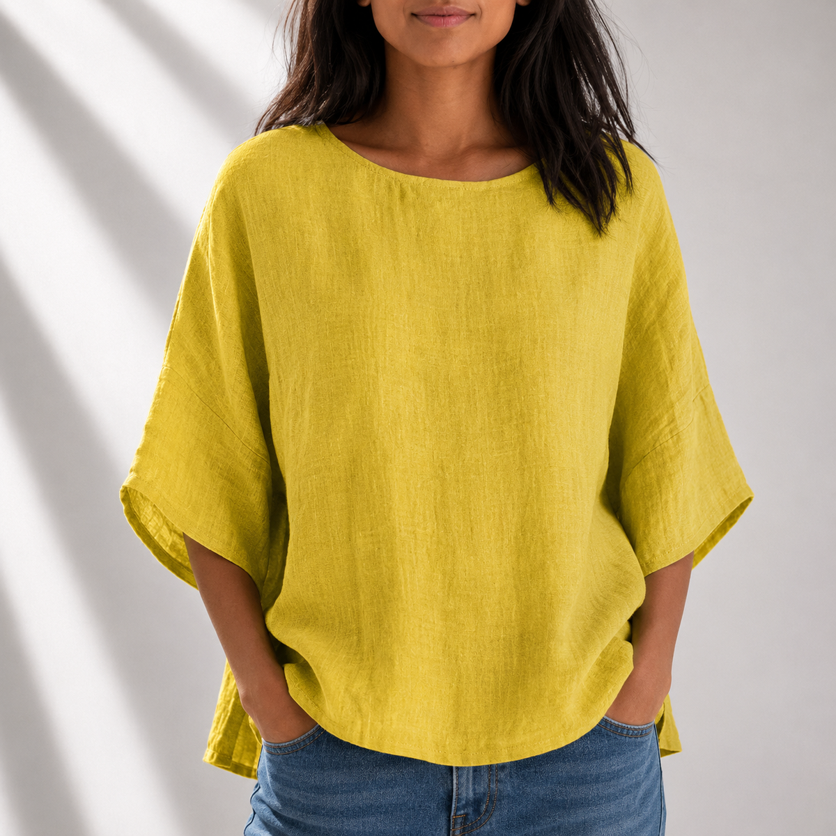 Blusa Emery de algodón y lino