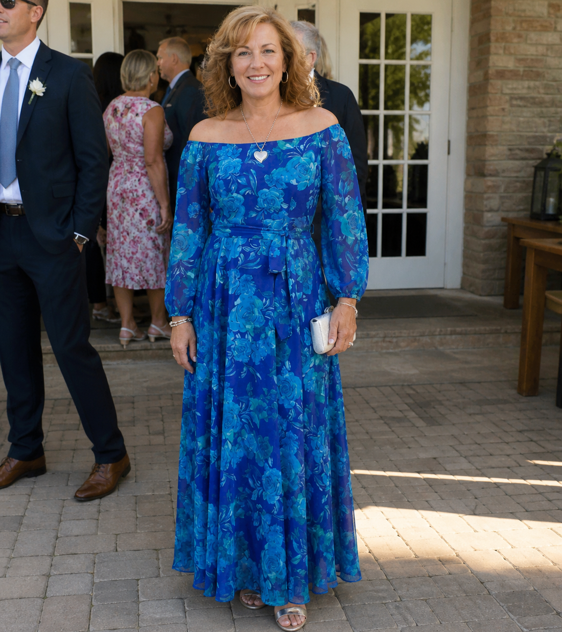 Pauline | Vestido Maxi Floral con Hombros Descubiertos