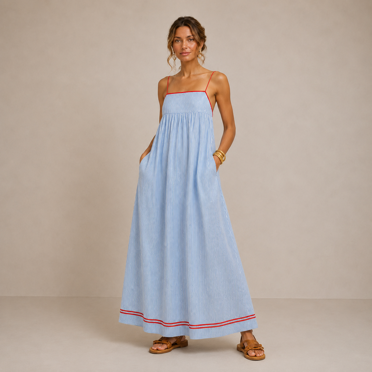 Petra | Vestido largo de rayas