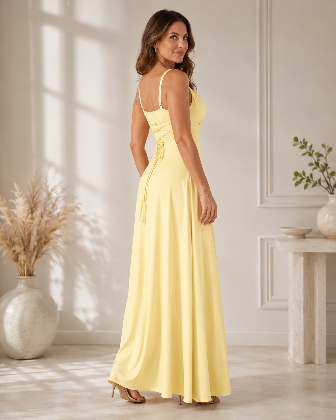 Sybil | Vestido largo con escote drapeado
