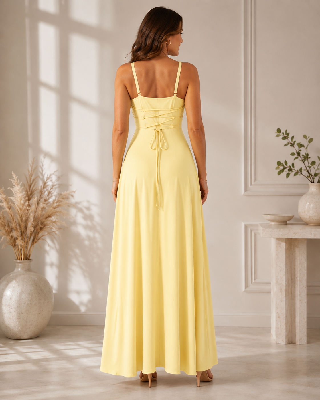 Sybil | Vestido largo con escote drapeado