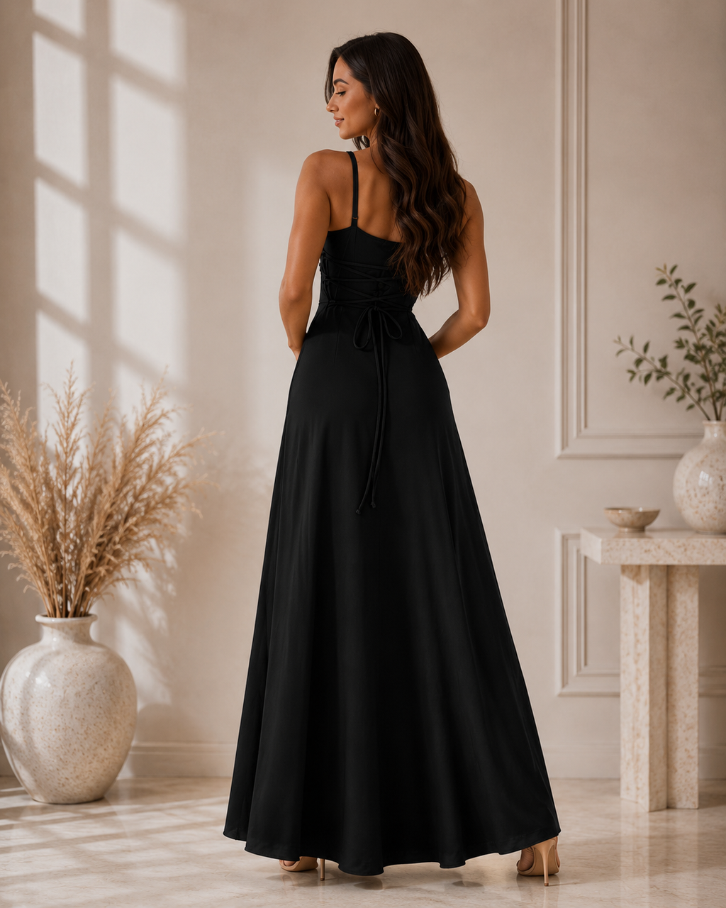 Sybil | Vestido largo con escote drapeado