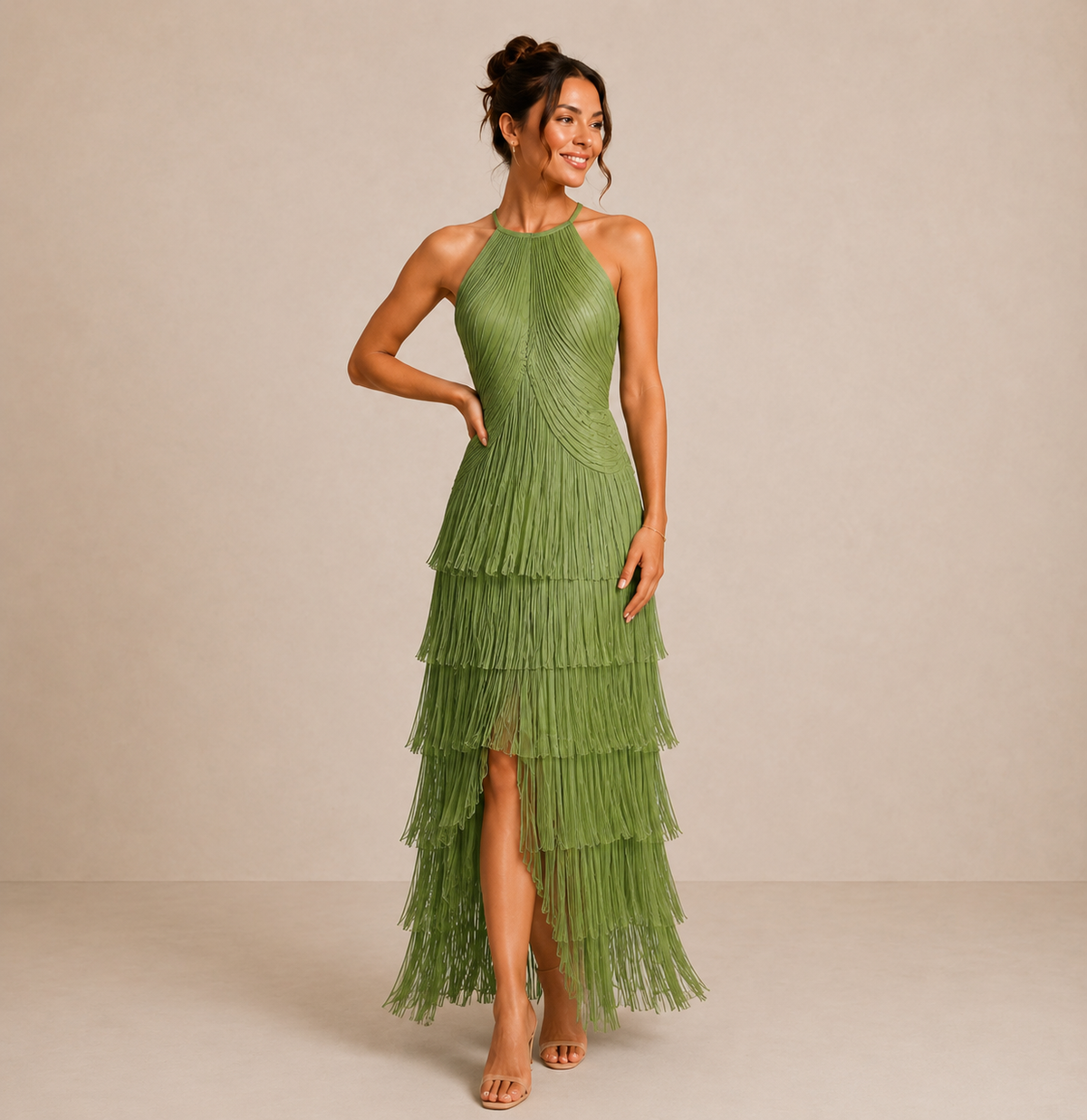 Saffron | Vestido midi de manga larga