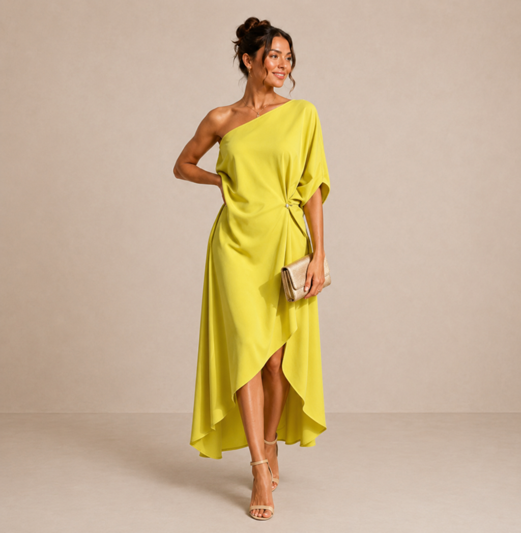 Wren | Vestido midi con escote cuadrado