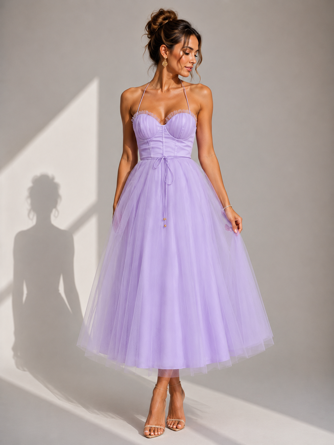 Ines | Vestido midi ceñido a la cintura
