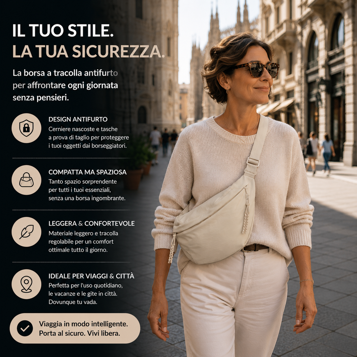 Rossana | Bolso de Hombro Beige