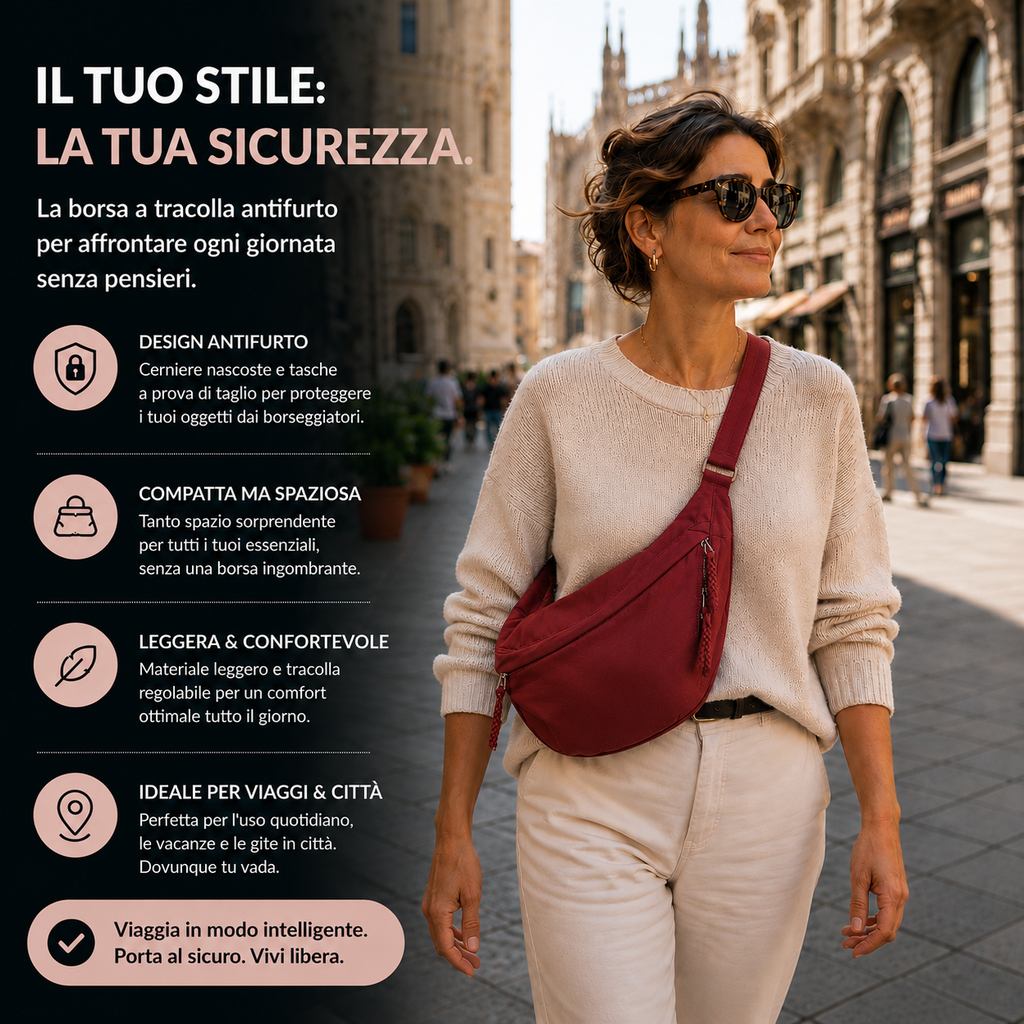 Rosa | Bolso de Hombro Burdeos