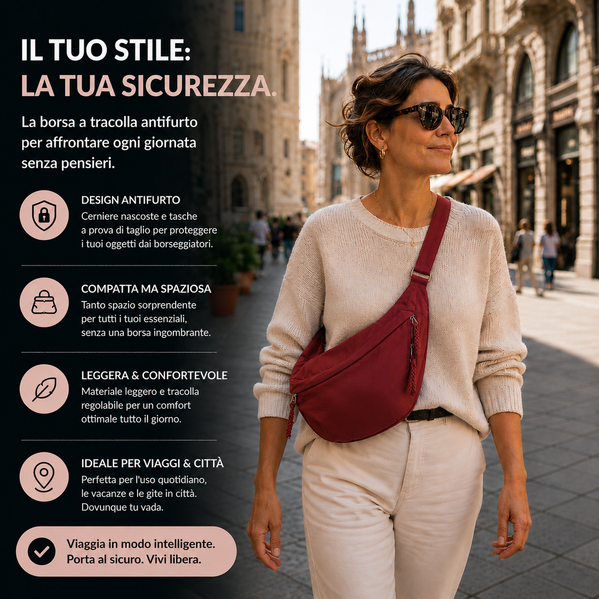 Serafina | Bolso de Hombro Burdeos
