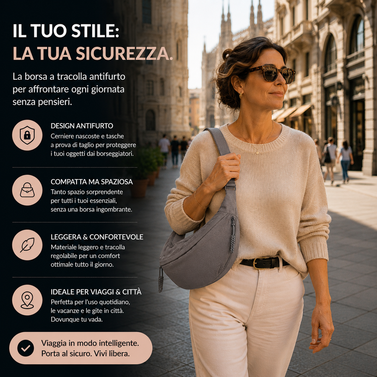 Rossella | Bolso de Hombro Gris