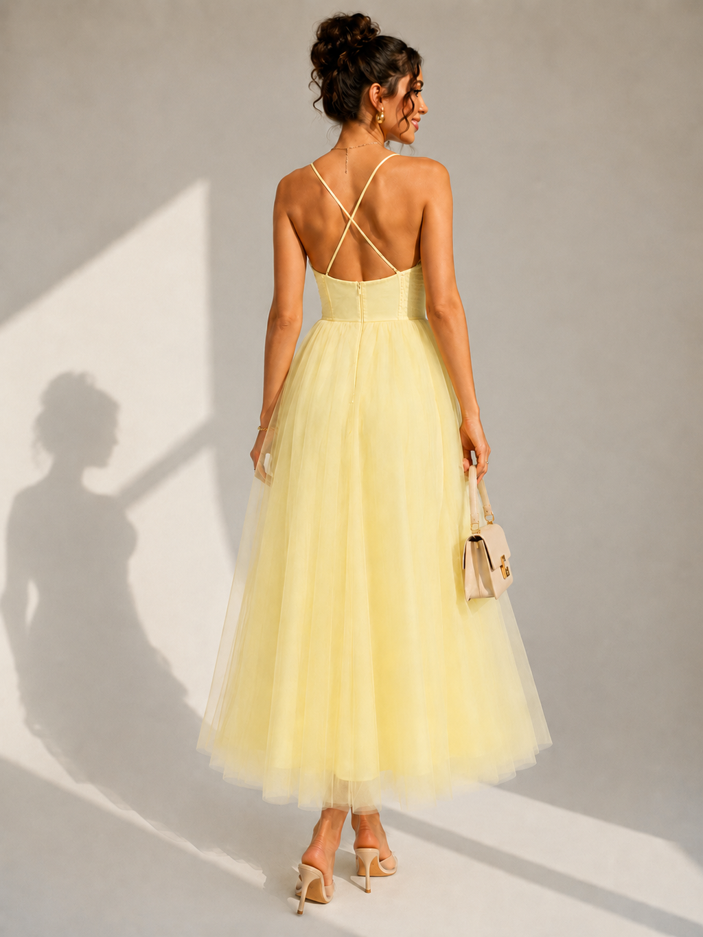 Ines | Vestido midi ceñido a la cintura