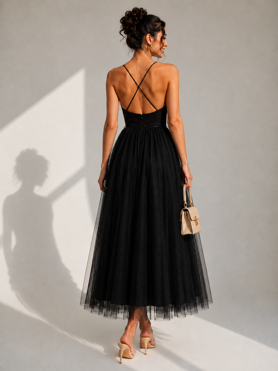 Ines | Vestido midi ceñido a la cintura