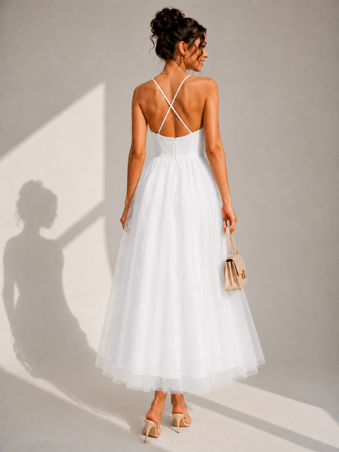 Ines | Vestido midi ceñido a la cintura