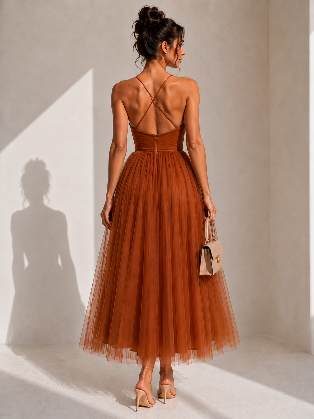 Ines | Vestido midi ceñido a la cintura