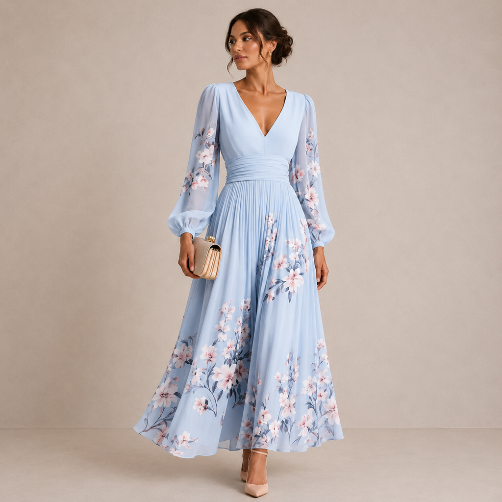Emmeline | Vestido midi con manga abullonada