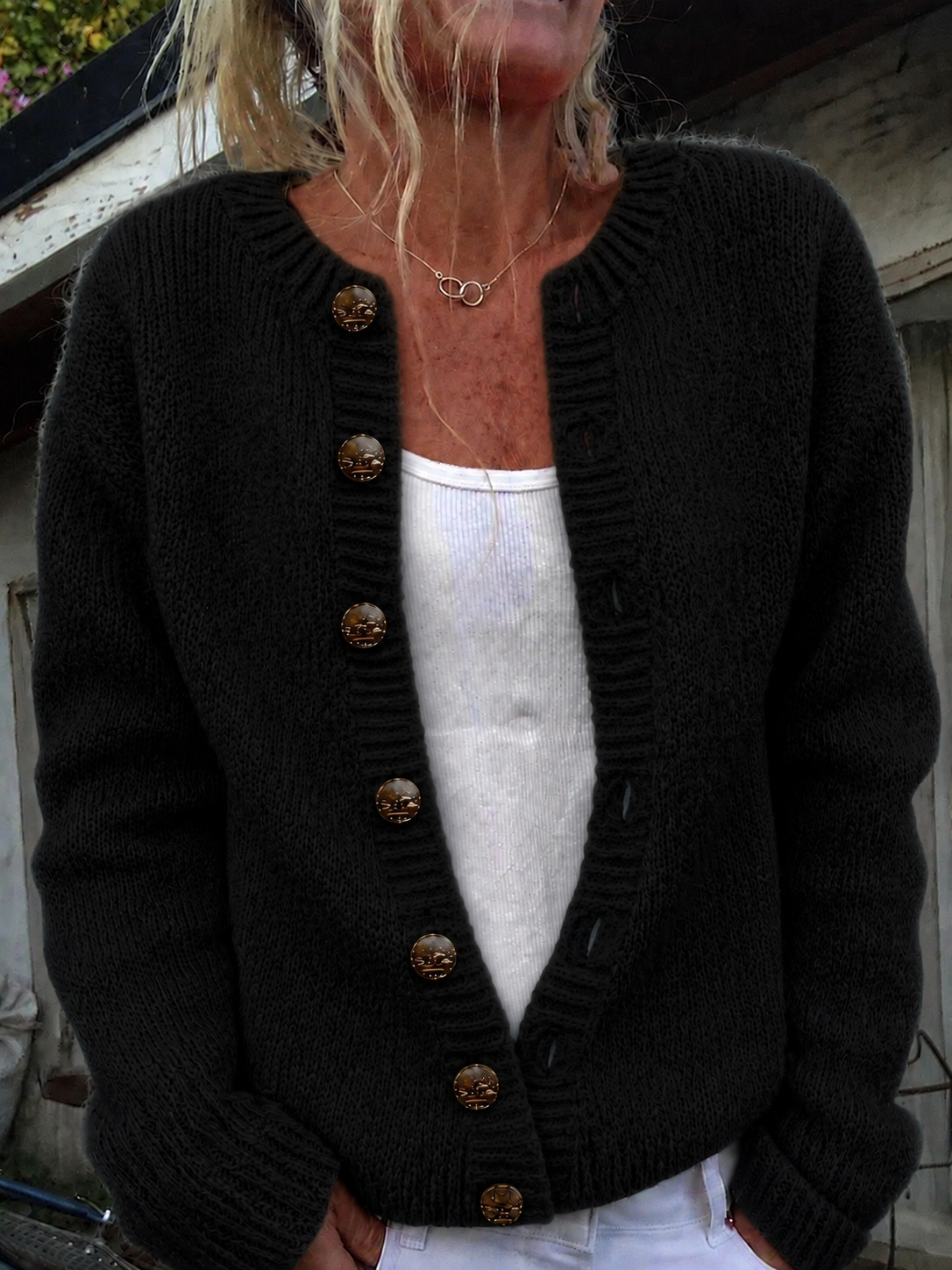 Foxfield™ | Cárdigan de punto vintage para mujer.
