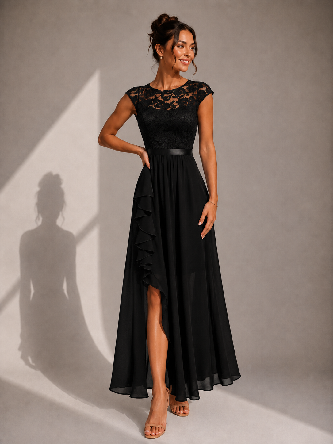 Fern | Vestido largo con cuerpo de encaje