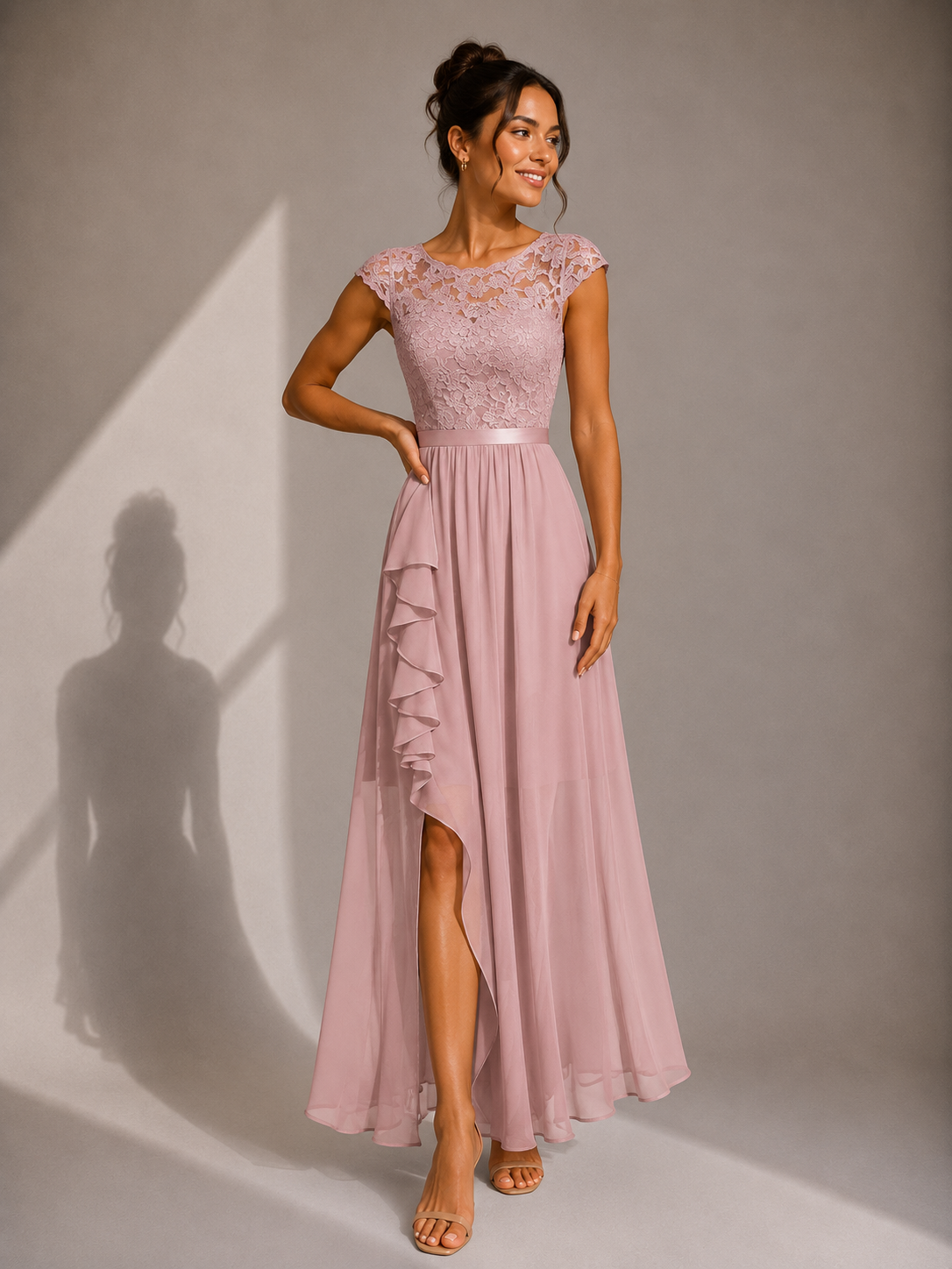 Fern | Vestido largo con cuerpo de encaje