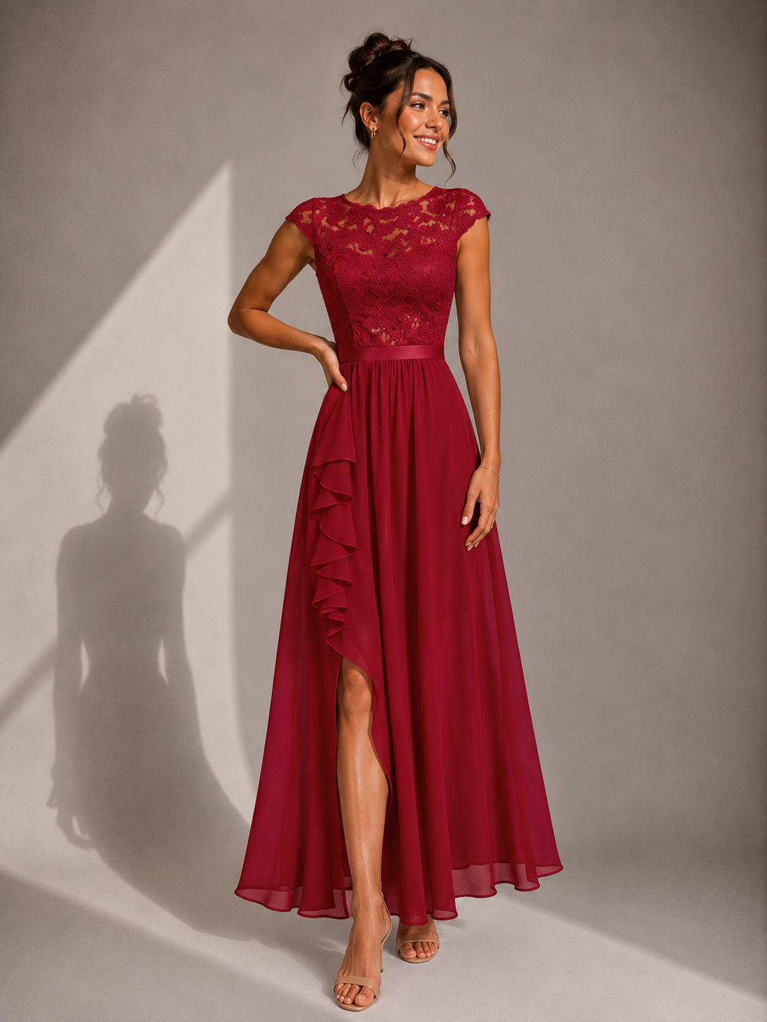 Fern | Vestido largo con cuerpo de encaje