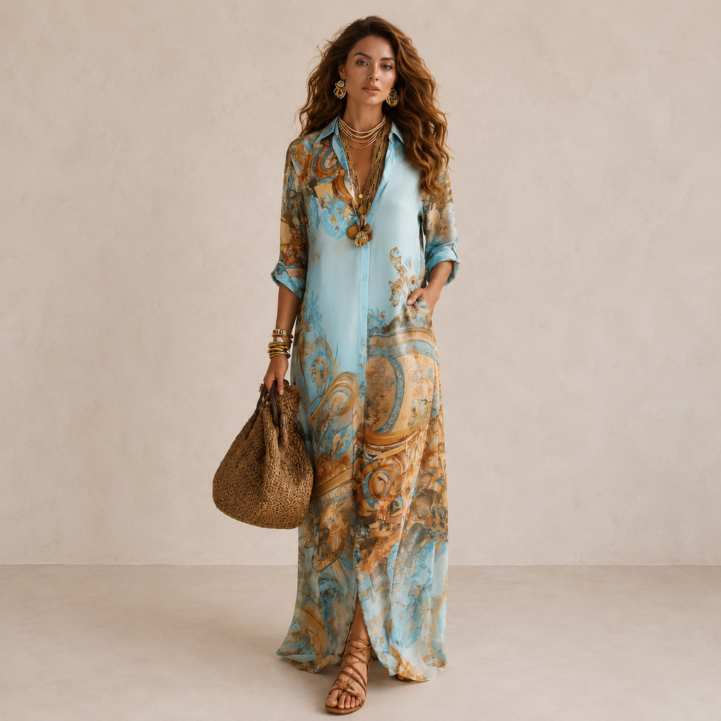 Seren | Vestido largo bohemio de cachemir