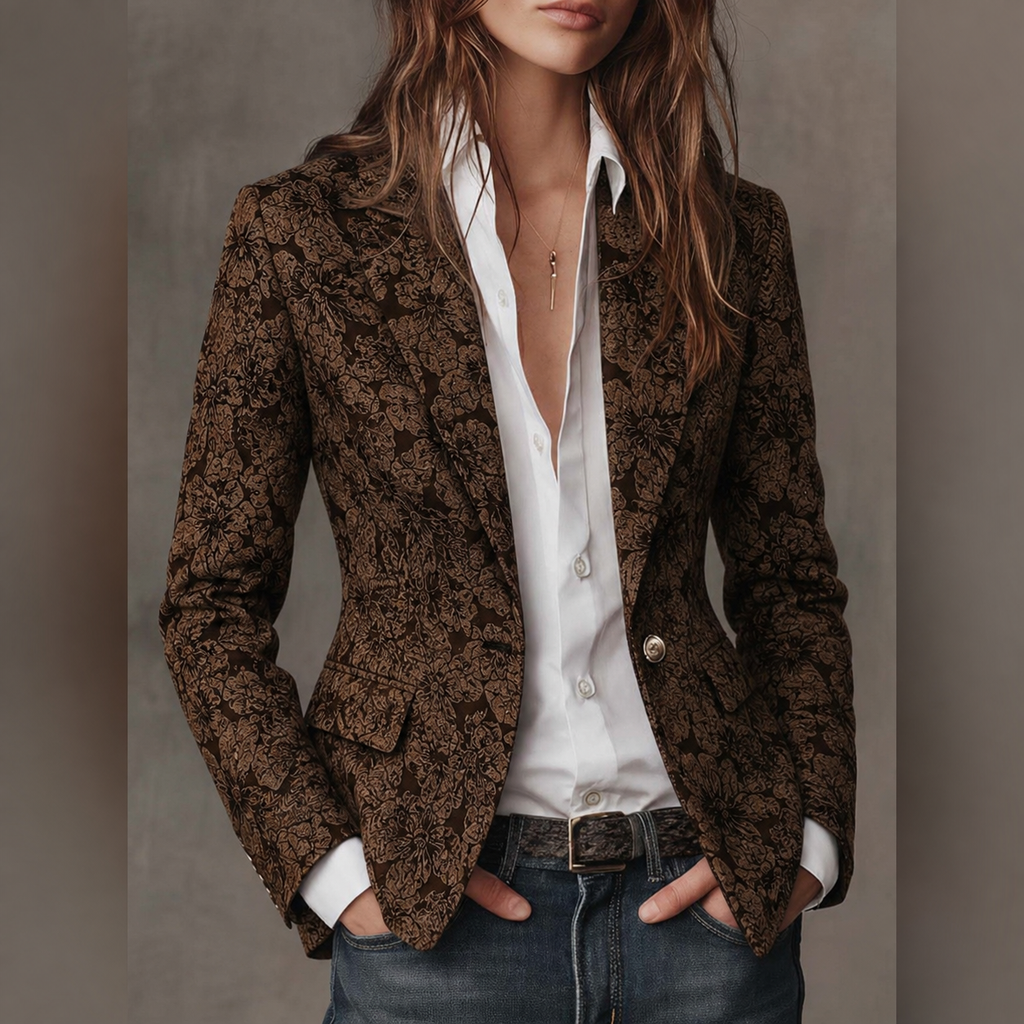 Blazer Entallado de Jacquard Cachemir para Mujer