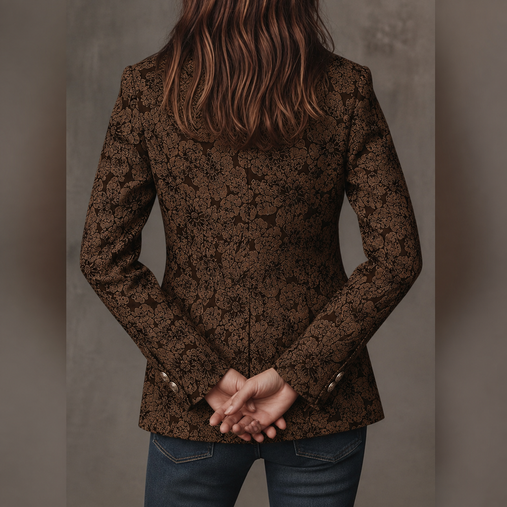 Blazer Entallado de Jacquard Cachemir para Mujer
