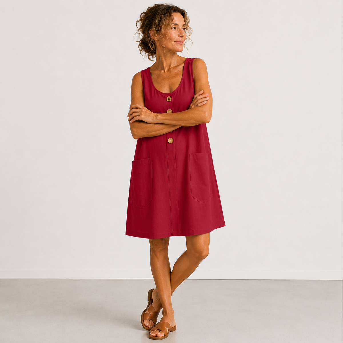 Macey - Vestido de verano de algodón y lino