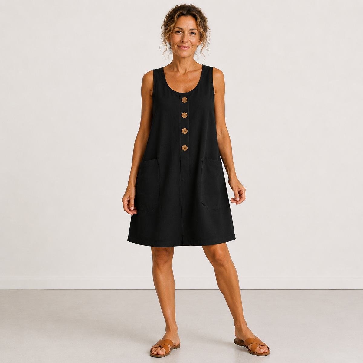 Macey - Vestido de verano de algodón y lino
