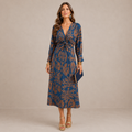 Lark | Vestido midi con escote en V y lazada en la cintura