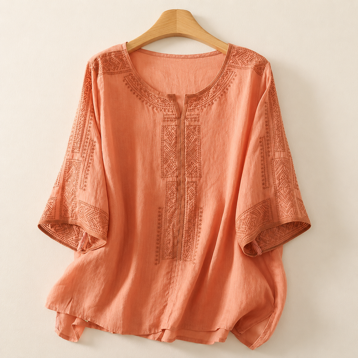 Celine, blusa de algodón y lino