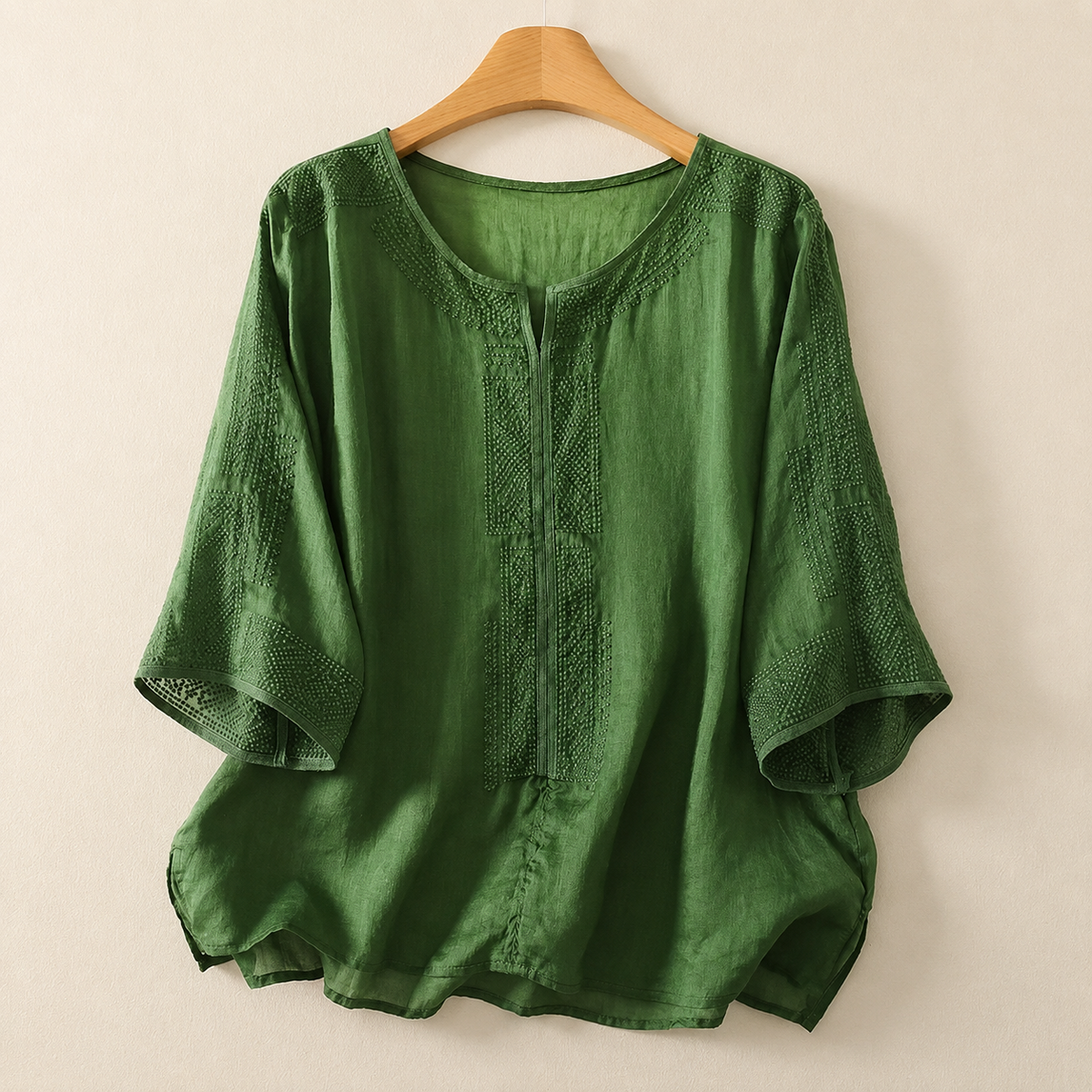 Celine, blusa de algodón y lino