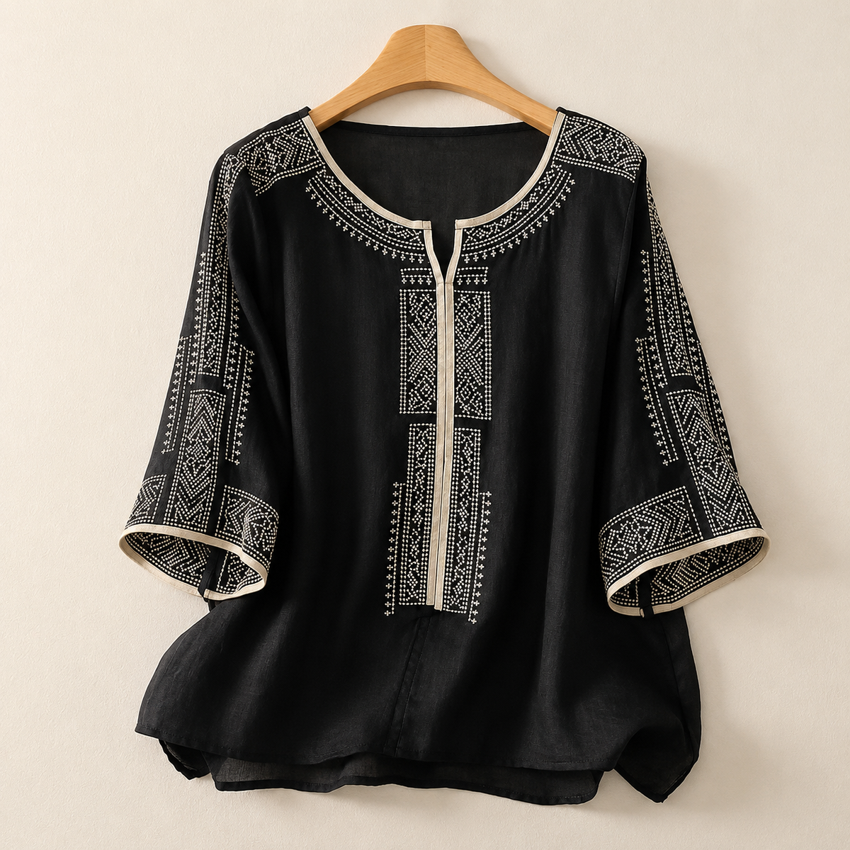 Celine, blusa de algodón y lino