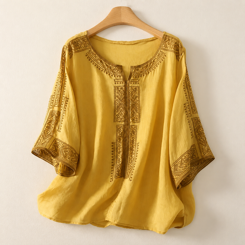 Celine, blusa de algodón y lino