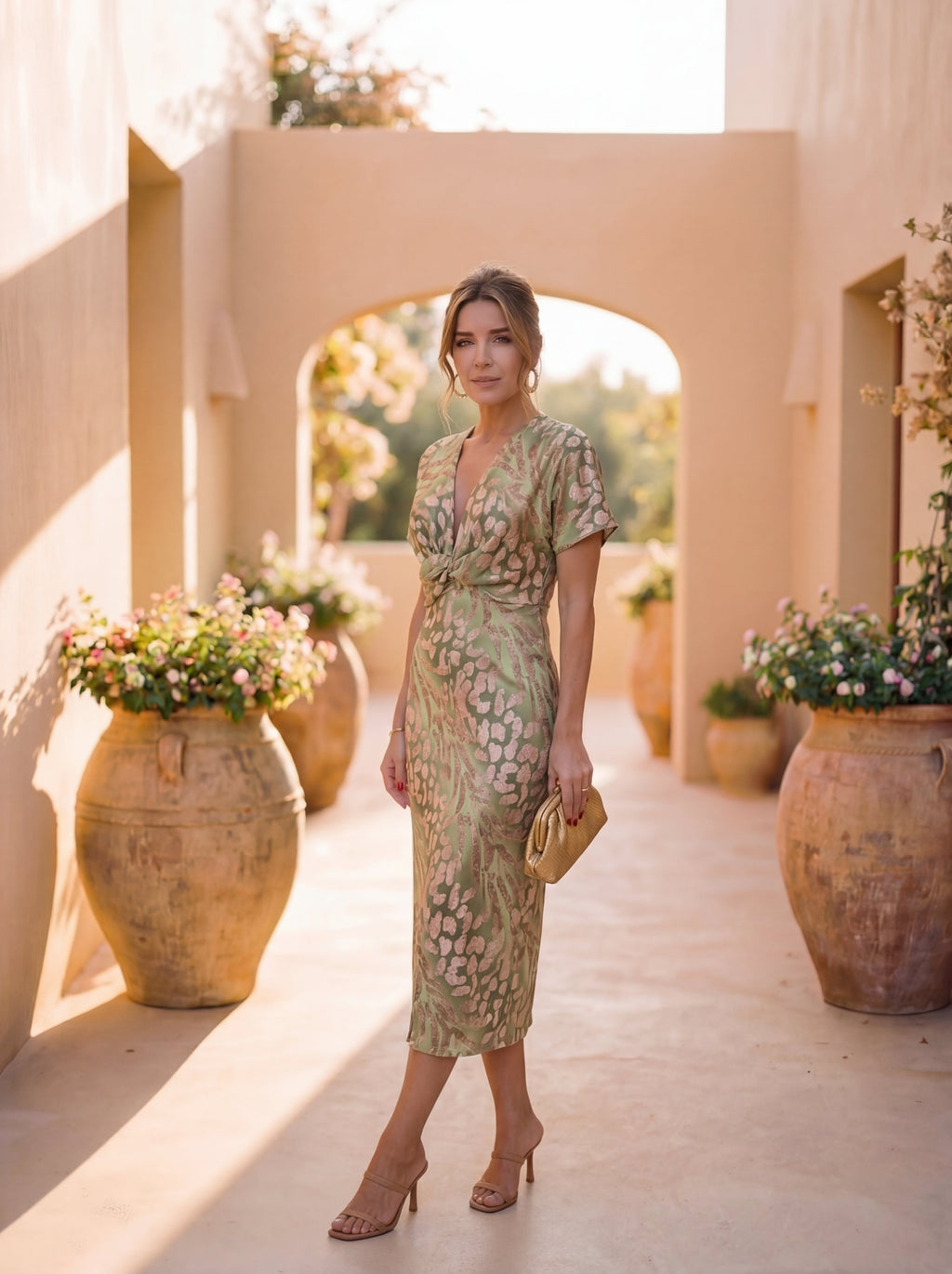 Carys | Vestido midi con manga de volante