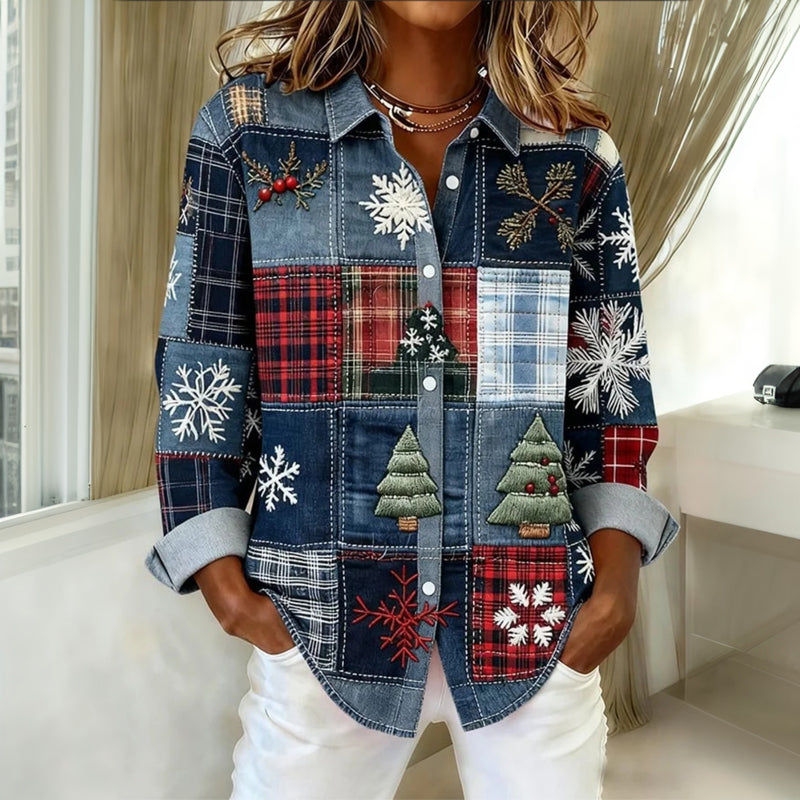 Marlette™: blusa navideña informal y festiva