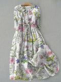 Vestido Dahlia - Vestido Vintage Floral Línea A para Mujer, Comodidad de Verano